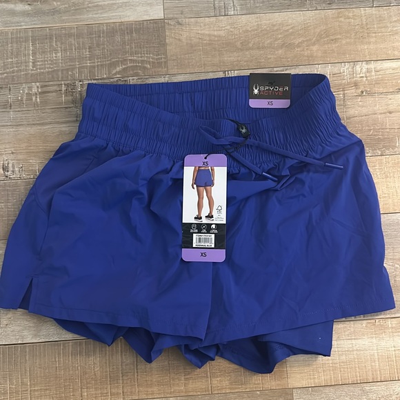 Spyder Active Shorts Ladies’ XS Blue NWT - Picture 2 of 5
